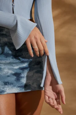 Oh Polly Skirts & Skorts | Co-Ords^A-Line Cargo Mini Skirt in Blue Print BluePrint