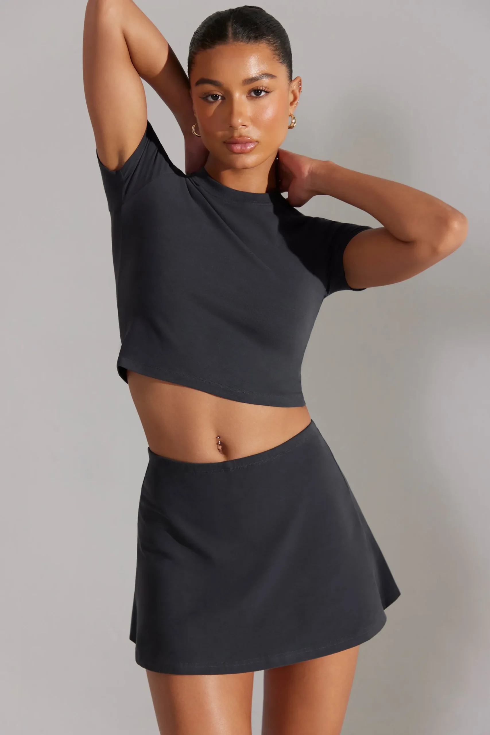 Oh Polly Women'S Clothing Sale - $65 And Under | Women'S Clothing Sale - $40 And Under^A-Line Mini Skort in Washed Black WashedBlack