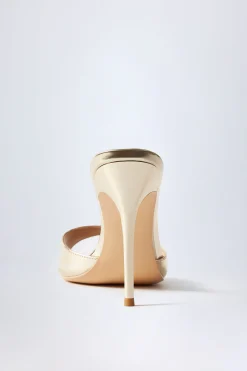Oh Polly Fall Outfits | Party Dresses^Almond-Toe Heeled Mules in Mirrored Gold MirroredGold