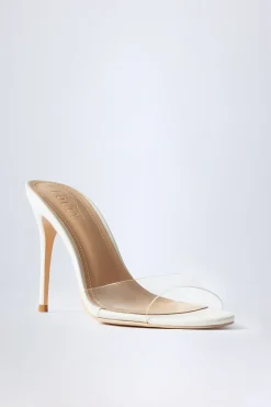Oh Polly Fall Outfits | Party Dresses^Almond-Toe Heeled Mules in Transparent PVC TransparentPVC