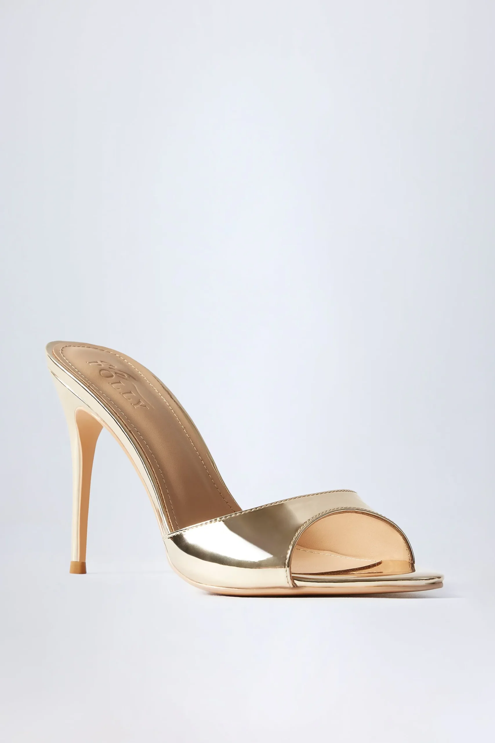 Oh Polly Fall Outfits | Party Dresses^Almond-Toe Heeled Mules in Mirrored Gold MirroredGold