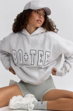 Oh Polly Tracksuits | Sweatshirts^Appliqué Oversized Hoodie in Heather Grey HeatherGrey