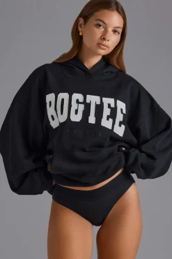 Oh Polly Tracksuits | Sweatshirts^Appliqué Oversized Hoodie in Black