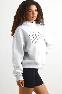 Oh Polly Tracksuits | Sweatshirts^Appliqué Oversized Hoodie in Heather Grey HeatherGrey