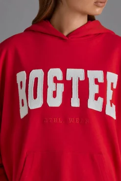 Oh Polly Tracksuits | Sweatshirts^Appliqué Oversized Hoodie in Cherry Red CherryRed
