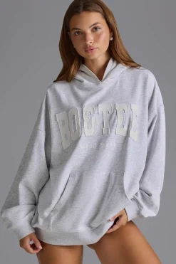 Oh Polly Tracksuits | Sweatshirts^Appliqué Oversized Hoodie in Grey Marl GreyMarl