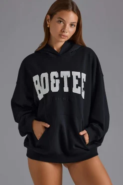 Oh Polly Tracksuits | Sweatshirts^Appliqué Oversized Hoodie in Black
