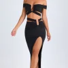 Oh Polly Skirts & Skorts | Co-Ords^Asymmetric Cut-Out Maxi Skirt in Black