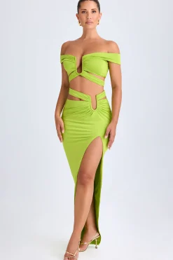 Oh Polly Skirts & Skorts | Co-Ords^Asymmetric Cut-Out Maxi Skirt in Lime Green LimeGreen