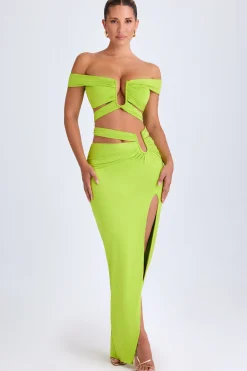 Oh Polly Skirts & Skorts | Co-Ords^Asymmetric Cut-Out Maxi Skirt in Lime Green LimeGreen
