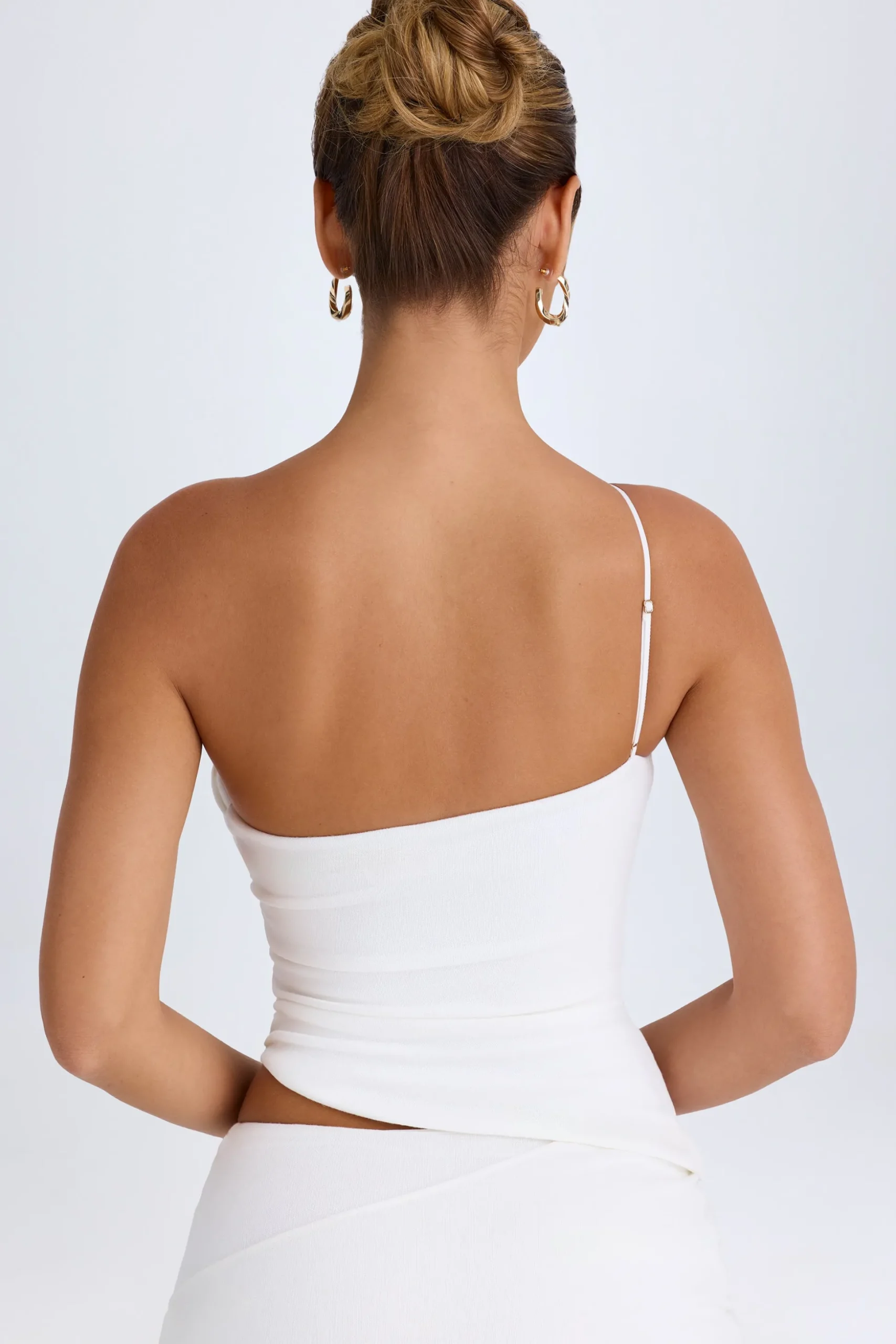Oh Polly Co-Ords | Tops^Asymmetric Cut-Out Top in White