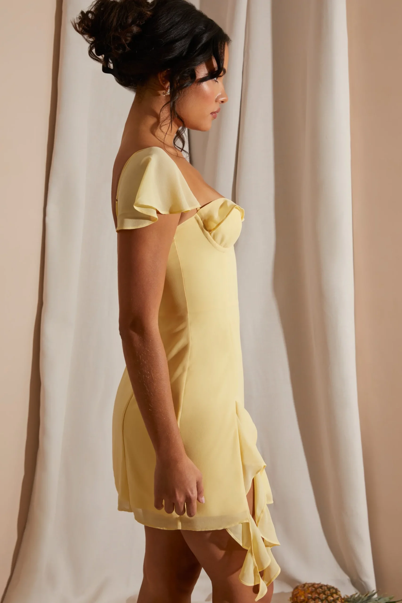 Oh Polly Women'S Clothing Sale - $65 And Under | Women'S Clothing Sale - $40 And Under^Asymmetric Draped Mini Dress in Yellow