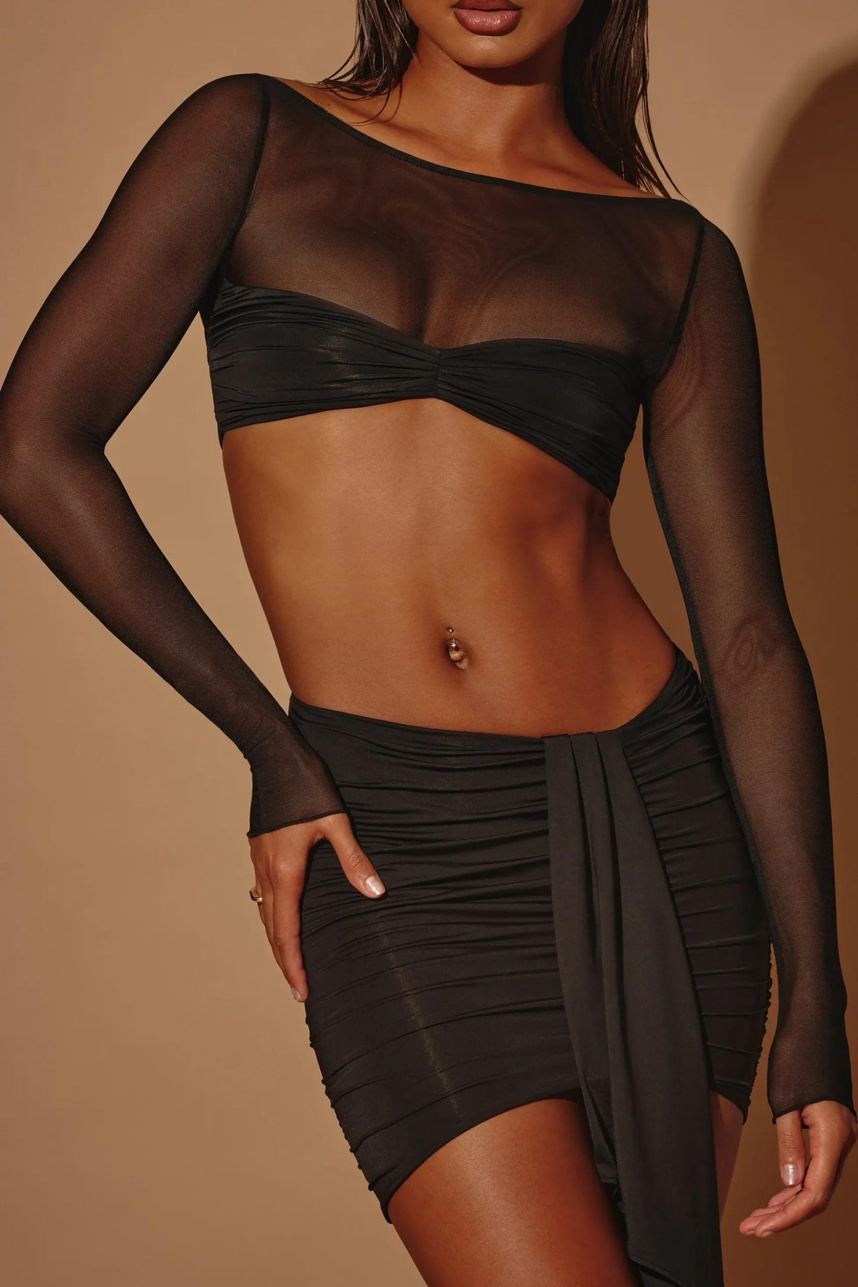Oh Polly Women'S Clothing Sale - $65 And Under | Women'S Clothing Sale - $40 And Under^Asymmetric Draped Mini Skirt in Black