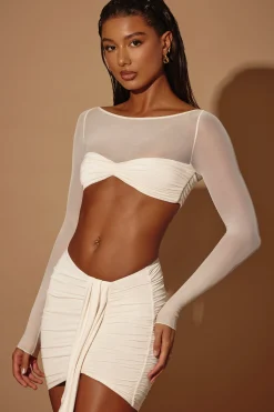Oh Polly Women'S Clothing Sale - $65 And Under | Women'S Clothing Sale - $40 And Under^Asymmetric Draped Mini Skirt in Ivory