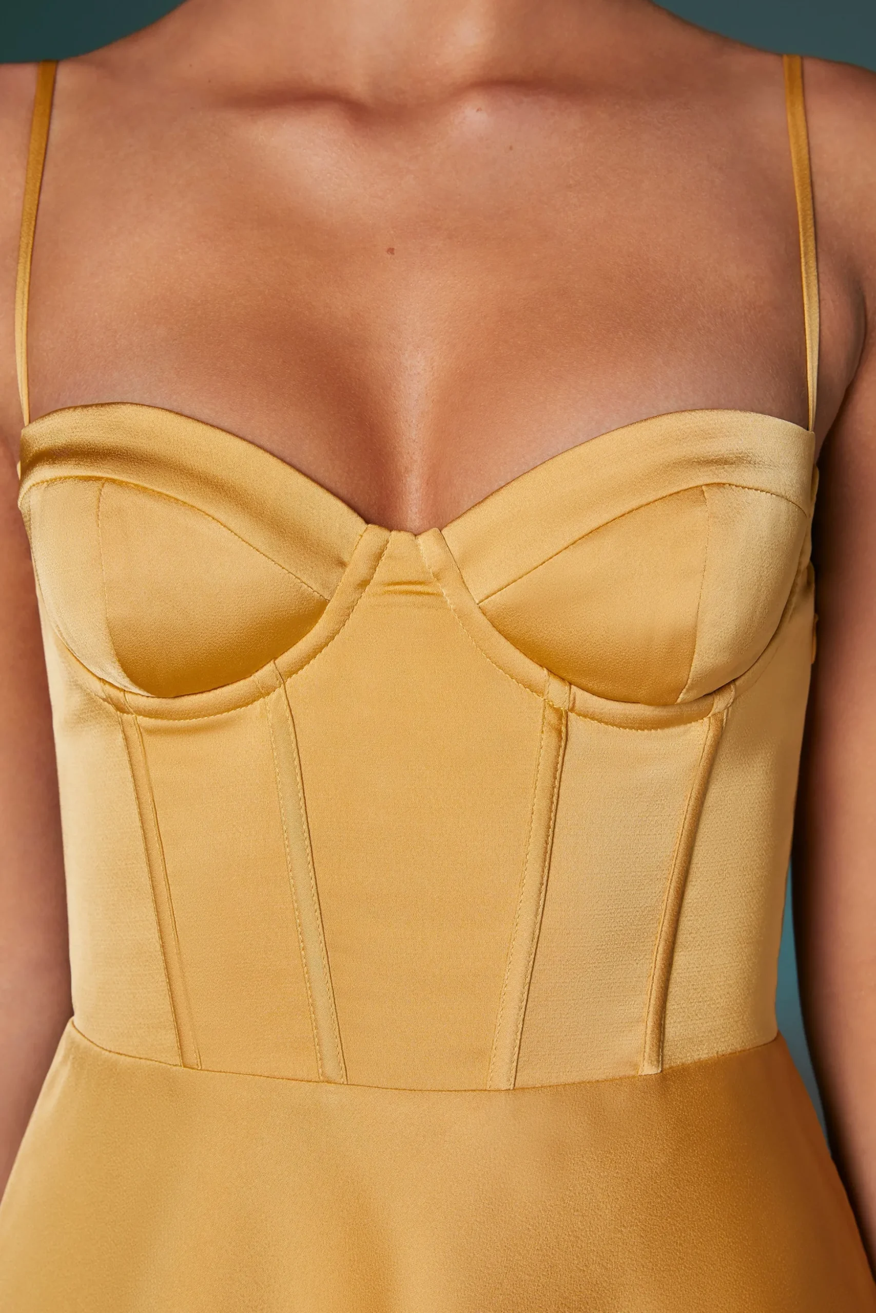Oh Polly Women'S Clothing Sale - $65 And Under | Women'S Clothing Sale - $40 And Under^Asymmetric Hem Corset Mini Dress in Gold