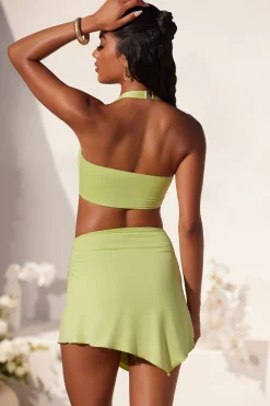 Oh Polly Skirts & Skorts | Co-Ords^Asymmetric Hem Hardware Detail Mini Skirt in Lime Green LimeGreen
