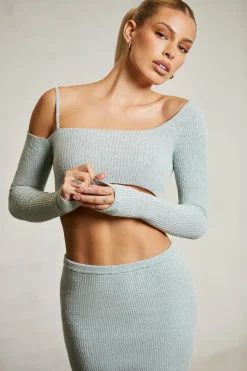 Oh Polly Women'S Clothing Sale - $65 And Under | Women'S Clothing Sale - $40 And Under^Asymmetric Long Sleeve Crop Top in Mint