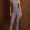 Oh Polly Jumpsuits & Unitards^Asymmetric Ruched Flared Jumpsuit in Steel Grey SteelGrey