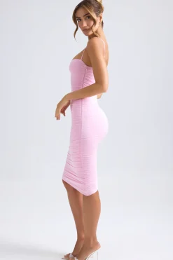 Oh Polly Wedding Guest | Party Dresses^Asymmetric Ruched Midi Dress in Light Pink LightPink