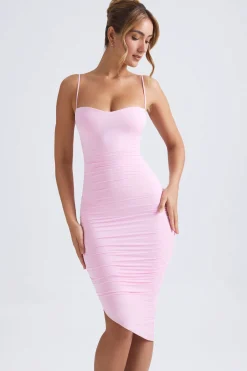 Oh Polly Wedding Guest | Party Dresses^Asymmetric Ruched Midi Dress in Light Pink LightPink