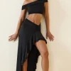 Oh Polly Skirts & Skorts | Bottoms^Asymmetric Ruffled Low-Rise Maxi Skirt in Black
