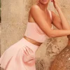 Oh Polly Women'S Clothing Sale - $65 And Under | Women'S Clothing Sale - $40 And Under^Asymmetric Satin Mini Skirt in Blush