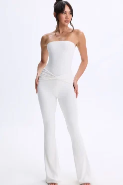 Oh Polly Elevated Essentials^Bandeau Bodysuit in White