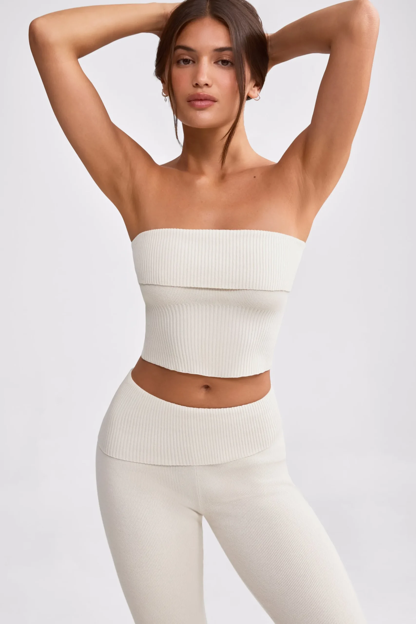 Oh Polly Knitwear | Matching Sets^Bandeau Chunky Knit Crop Top in Cream