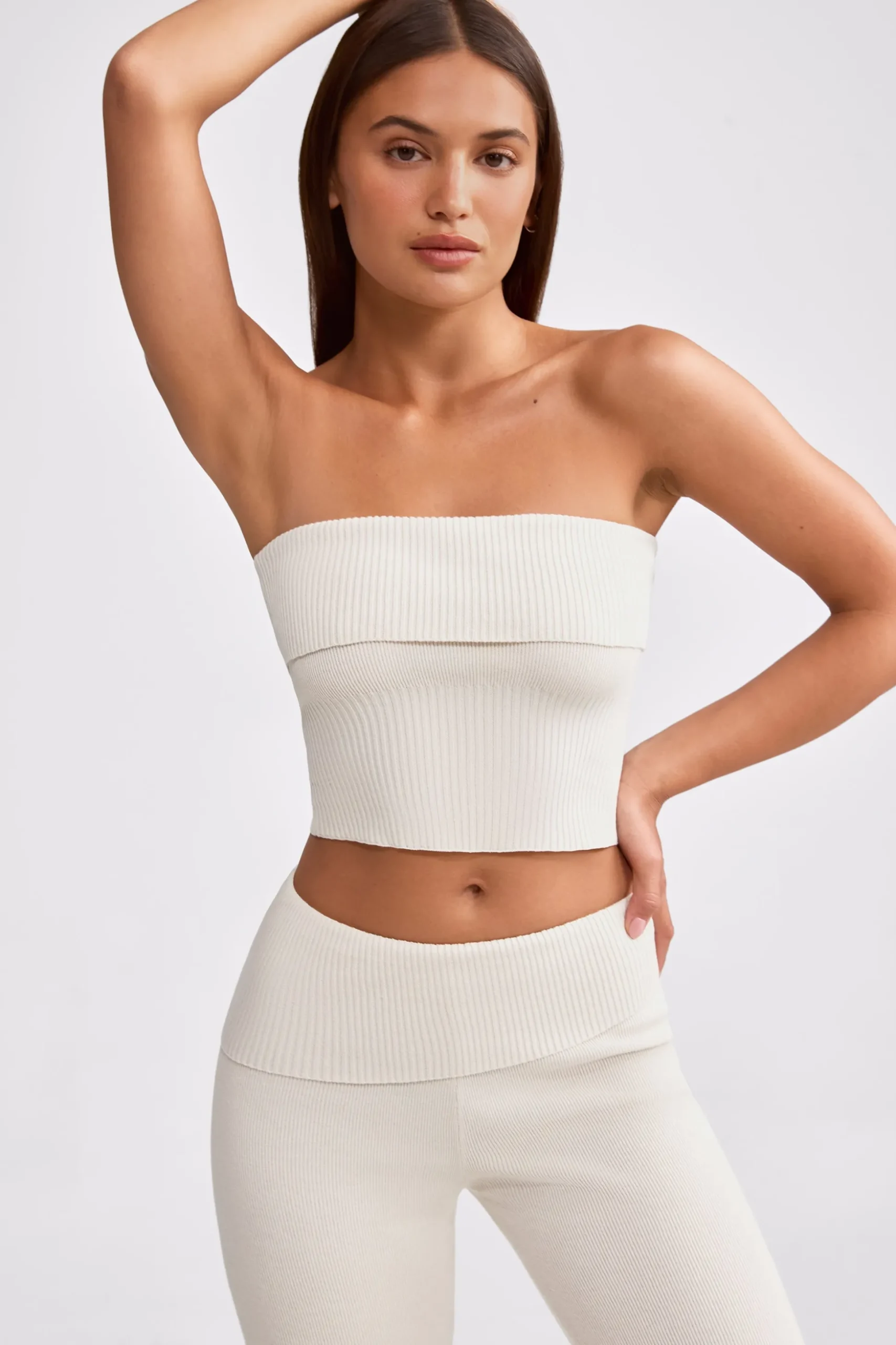 Oh Polly Knitwear | Matching Sets^Bandeau Chunky Knit Crop Top in Cream