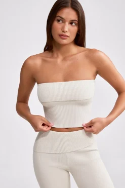 Oh Polly Knitwear | Matching Sets^Bandeau Chunky Knit Crop Top in Cream