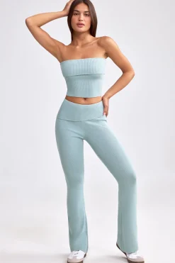 Oh Polly Knitwear | Matching Sets^Bandeau Chunky Knit Crop Top in Dusty Teal DustyTeal