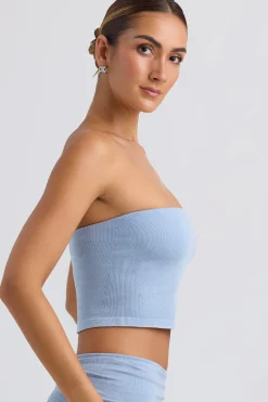 Oh Polly Matching Sets | Tops^Bandeau Crop Top in Washed Blue WashedBlue
