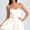 Oh Polly Party Dresses | Bride To Be^Bandeau Floral-Appliqué Corset Mini Dress in Ivory