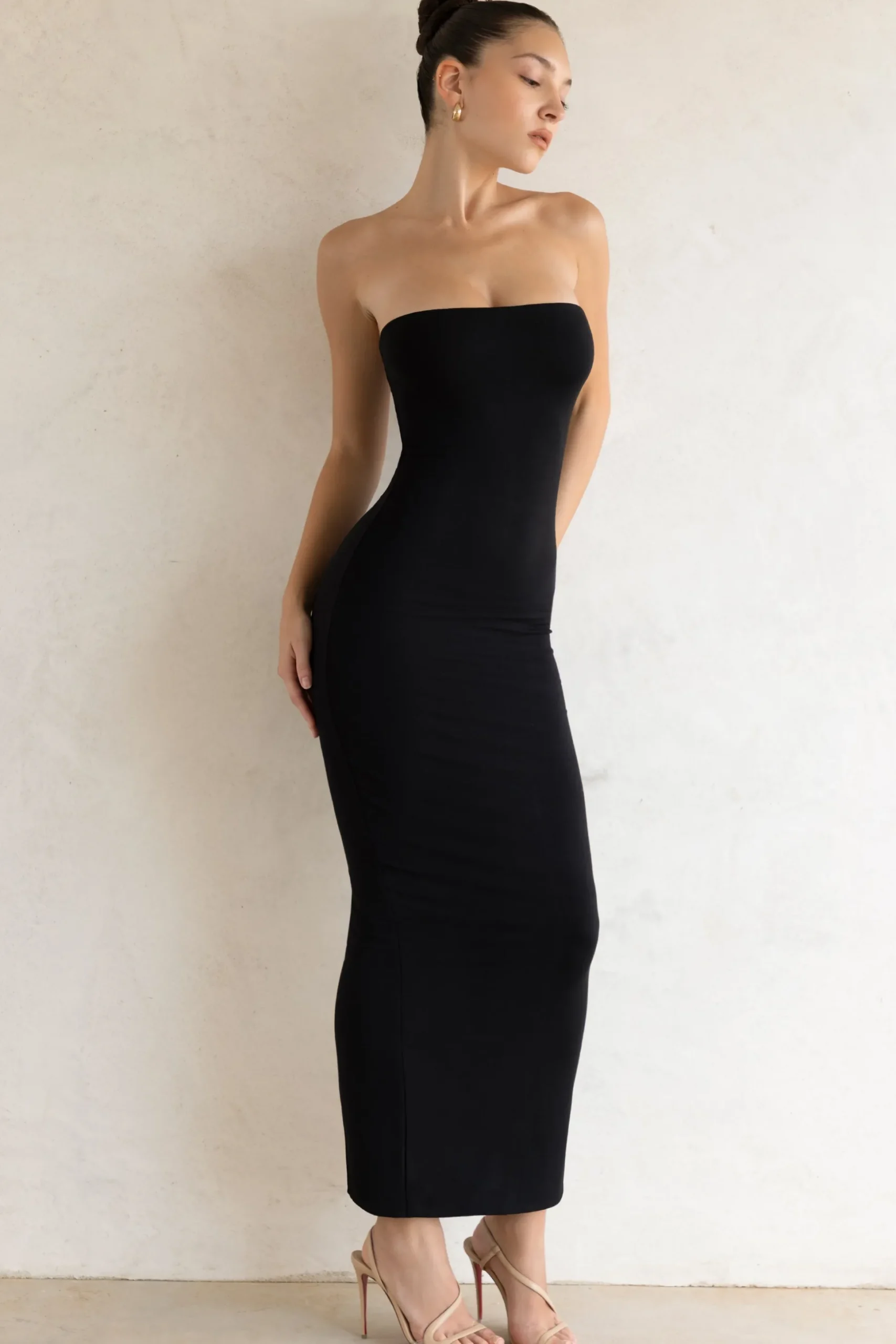 Oh Polly Tencel™ Modal Dresses^Bandeau Maxi Dress in Black