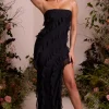 Oh Polly Wedding Guest | Party Dresses^Bandeau Ruffle Detail Maxi Dress in Black