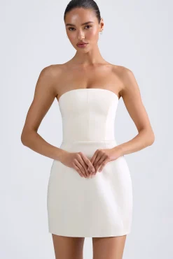 Oh Polly Party Dresses | Bride To Be^Bandeau Structured Tulip Mini Dress in Ivory