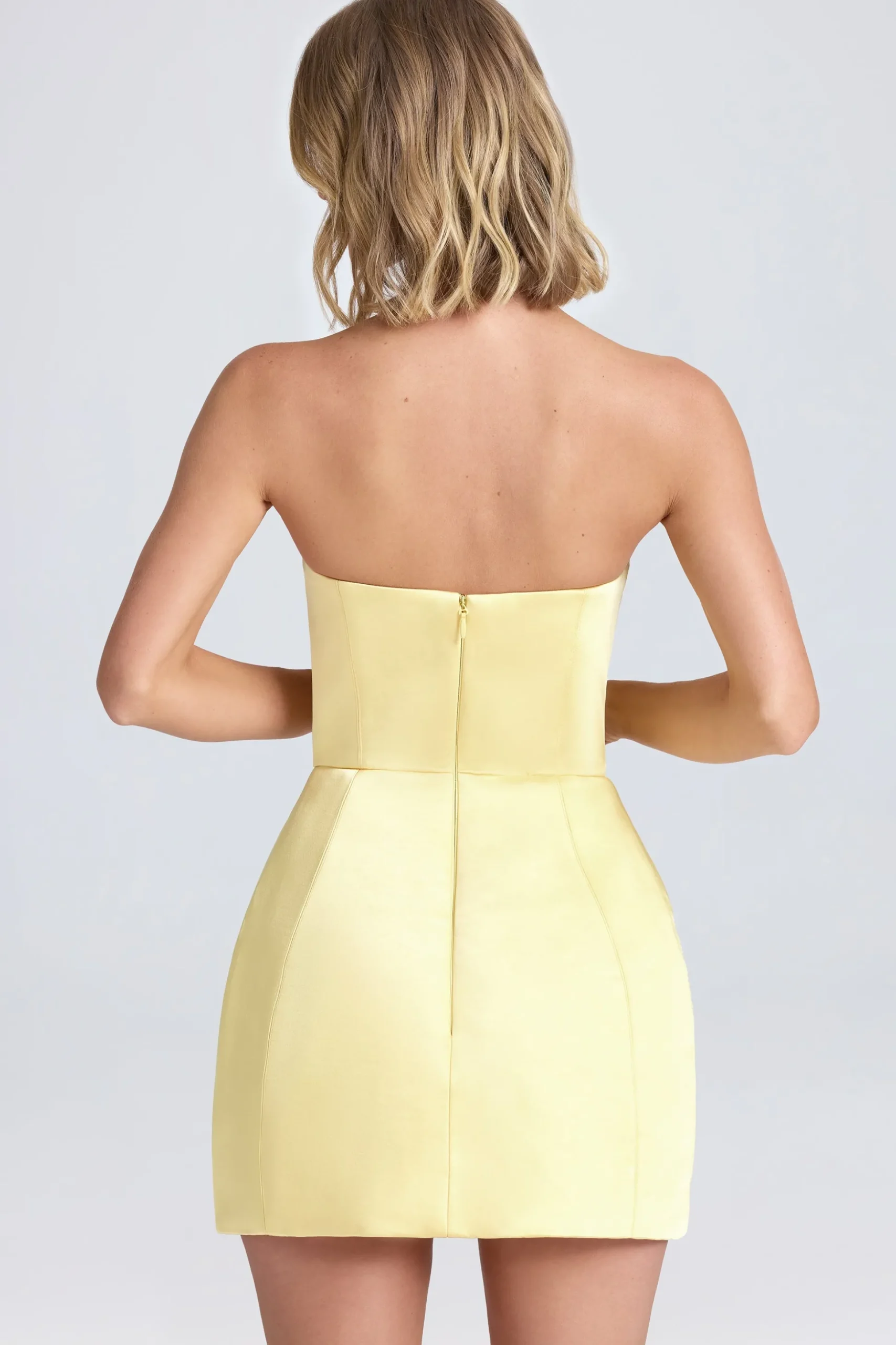Oh Polly Wedding Guest | Party Dresses^Bandeau Structured Tulip Mini Dress in Lemon Sherbet LemonSherbet
