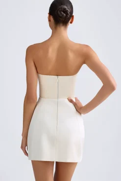 Oh Polly Party Dresses | Bride To Be^Bandeau Structured Tulip Mini Dress in Ivory