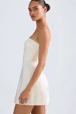 Oh Polly Party Dresses | Bride To Be^Bandeau Structured Tulip Mini Dress in Ivory