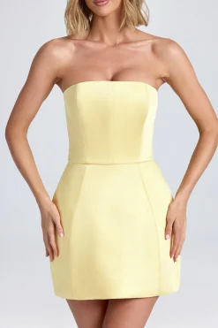 Oh Polly Wedding Guest | Party Dresses^Bandeau Structured Tulip Mini Dress in Lemon Sherbet LemonSherbet