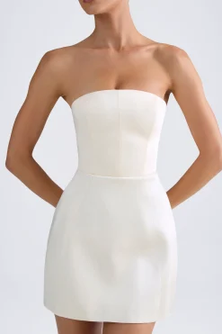 Oh Polly Party Dresses | Bride To Be^Bandeau Structured Tulip Mini Dress in Ivory