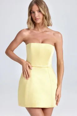 Oh Polly Wedding Guest | Party Dresses^Bandeau Structured Tulip Mini Dress in Lemon Sherbet LemonSherbet