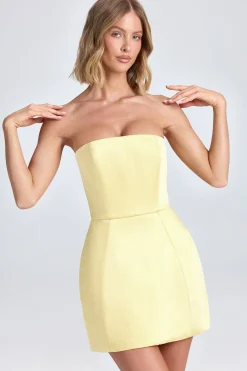 Oh Polly Wedding Guest | Party Dresses^Bandeau Structured Tulip Mini Dress in Lemon Sherbet LemonSherbet