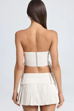 Oh Polly Skirts & Skorts | Co-Ords^Belted Pleated Low-Rise Micro Mini Skirt in Ecru