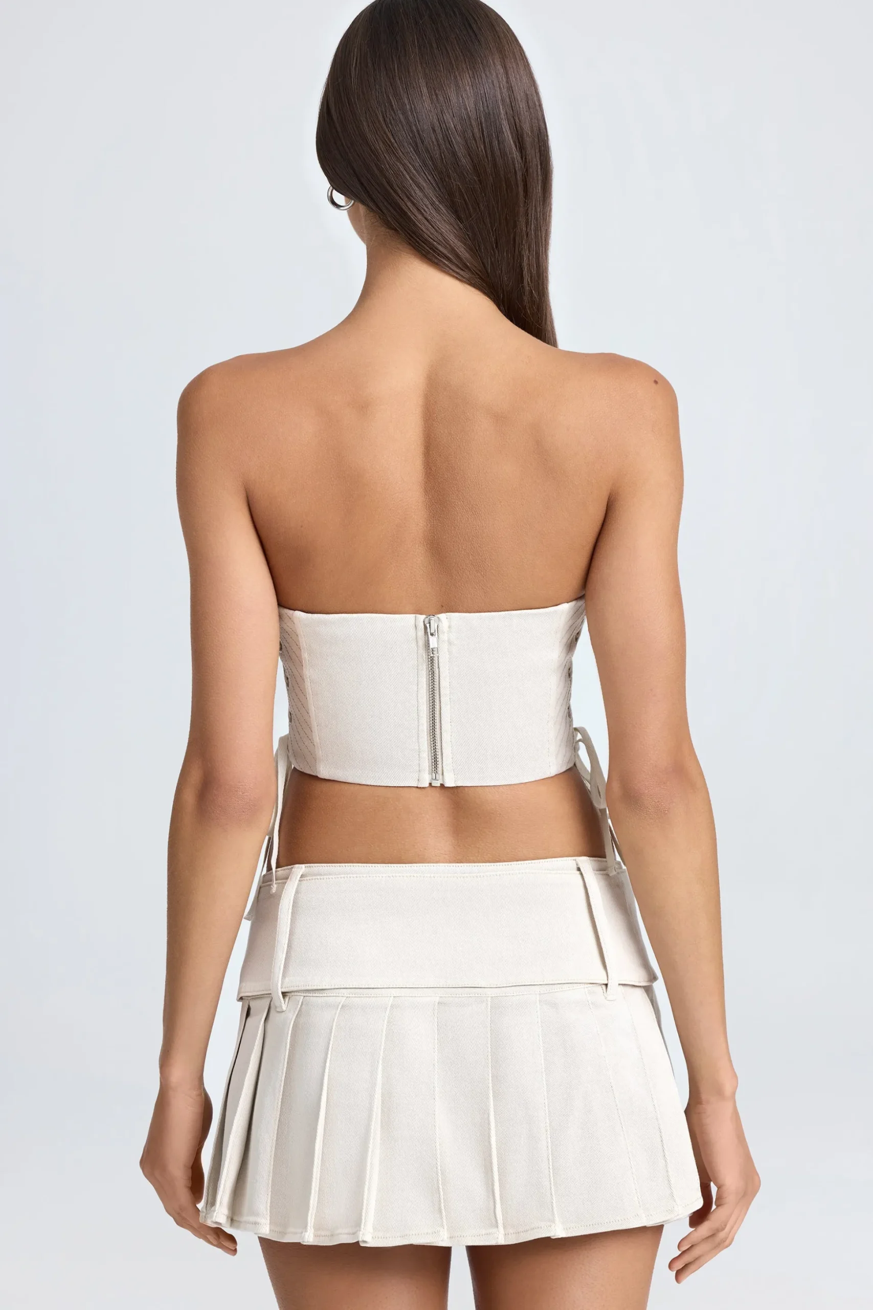 Oh Polly Skirts & Skorts | Co-Ords^Belted Pleated Low-Rise Micro Mini Skirt in Ecru