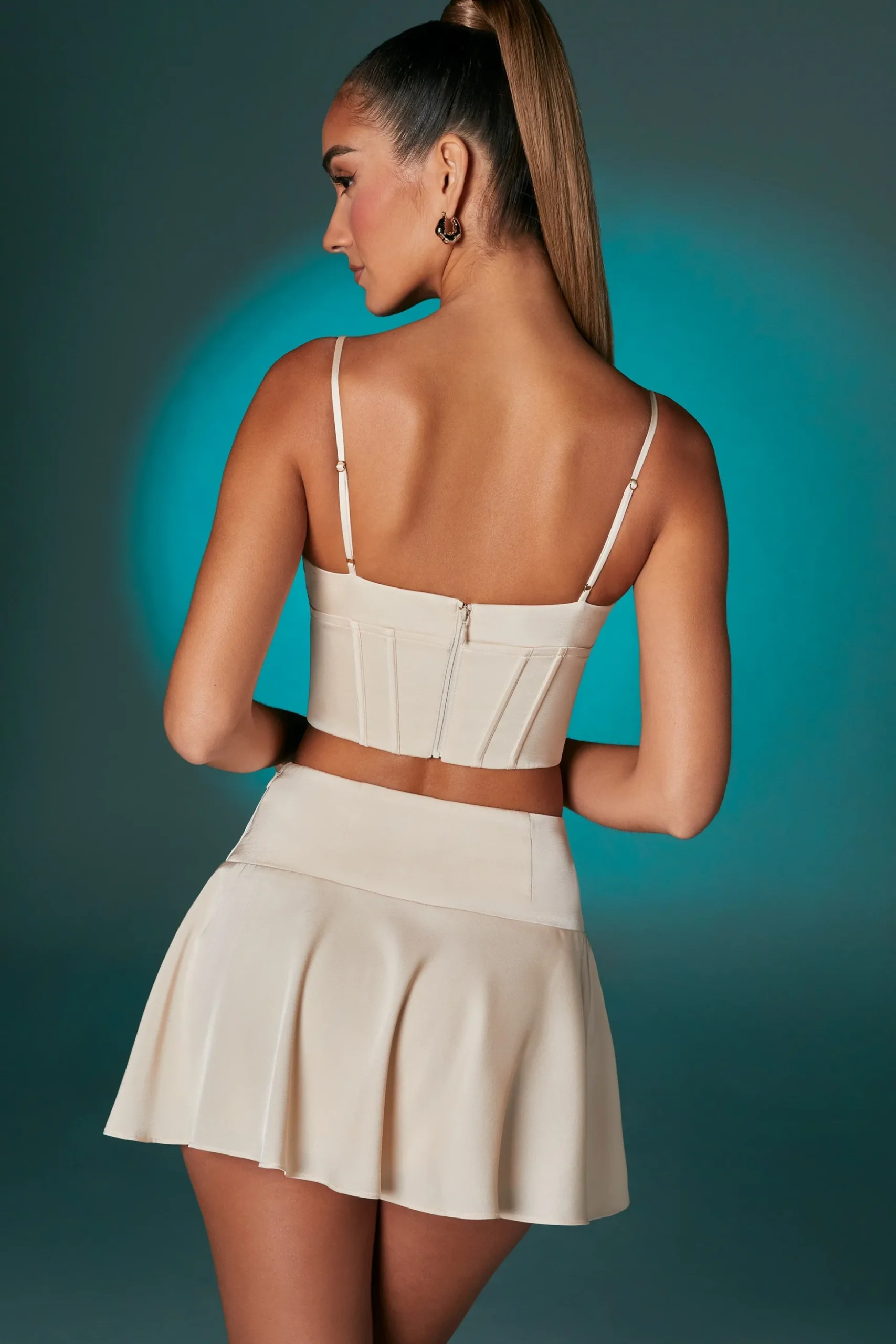 Oh Polly Women'S Clothing Sale - $65 And Under | Women'S Clothing Sale - $40 And Under^Bias Cut Low Rise Satin Mini Skirt in Ivory
