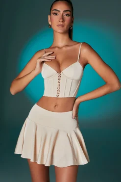 Oh Polly Women'S Clothing Sale - $65 And Under | Women'S Clothing Sale - $40 And Under^Bias Cut Low Rise Satin Mini Skirt in Ivory
