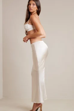 Oh Polly Women'S Clothing Sale - $65 And Under | Women'S Clothing Sale - $40 And Under^Bias Cut Satin Maxi Skirt in Ivory