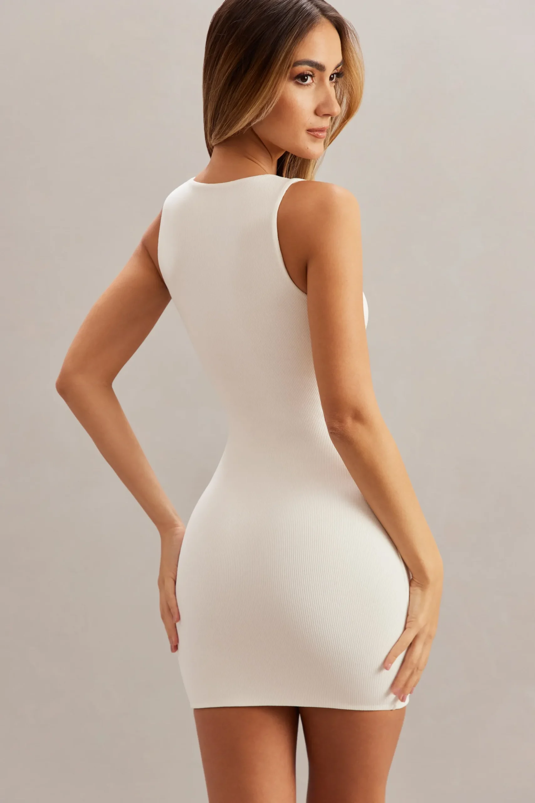Oh Polly Elevated Essentials | Tencel™ Modal Dresses^Bodycon Mini Dress in Ivory