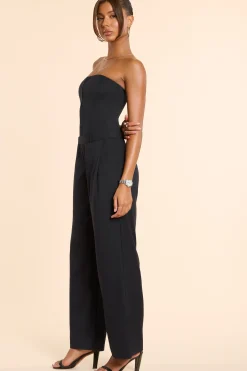 Oh Polly Women'S Clothing Sale - $65 And Under | Fall Outfits^Brushed Twill Bandeau Corset Jumpsuit in Black